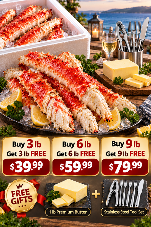 🔥 King Crab Legs Sale Event — Premium Large Crab Legs + FREE Butter & Stainless Crab Tools | Create A Restaurant Style Seafood Night